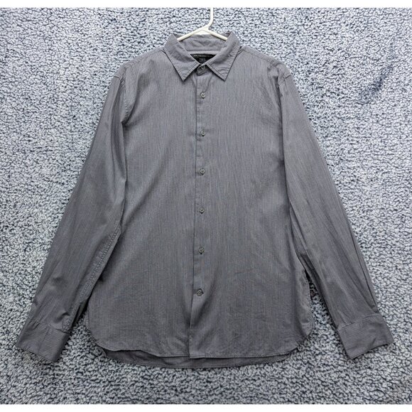 John Varvatos Other - John Varvatos Button Up Shirt Mens M Long Sleeve Lightweight Striped Office Gray